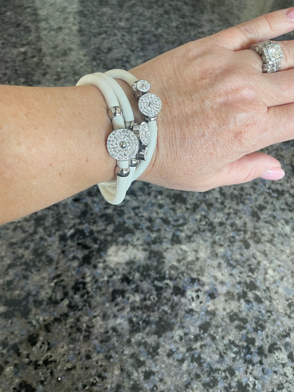 White and silver bracelet
